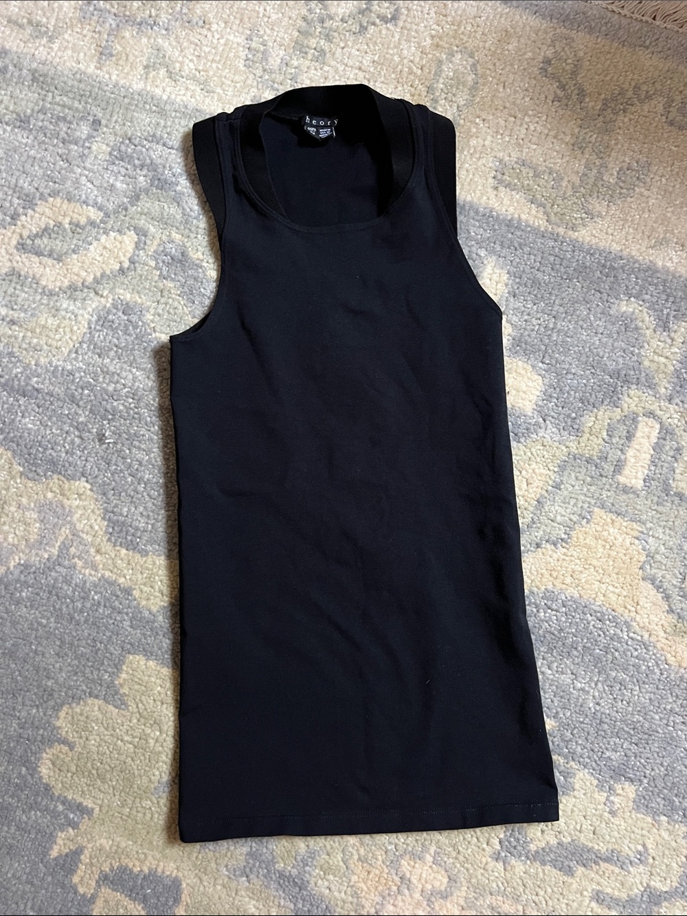 Theory Black Sleeveless Ribbed Tank Top